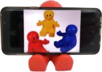 4" Fun Colorful Squeezable Smile Face Guy Phone Holders (3 Pack) Stress Relief Desk Accessories, Flexible Silicone Stand for Smartphones & Tablets, Fun Gifts for Home or Office - Image 5