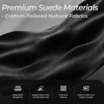 Dowinx Gaming Chair,Breathable Suede Fabric Game Chair with 3D Armrest and PU Wheels,Big and Tall Gaming Chair with Massage Lumbar Support,Ergonomic Computer Chair with Footrest,Black - Image 5