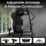 Dowinx Gaming Chair,Breathable Suede Fabric Game Chair with 3D Armrest and PU Wheels,Big and Tall Gaming Chair with Massage Lumbar Support,Ergonomic Computer Chair with Footrest,Black - Image 7