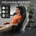 Dowinx Gaming Chair,Breathable Suede Fabric Game Chair with 3D Armrest and PU Wheels,Big and Tall Gaming Chair with Massage Lumbar Support,Ergonomic Computer Chair with Footrest,Black - Image 9