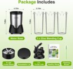 KOIOS Blender for Smoothies,Personal Blender for Shakes and Smoothies with 3 * 22oz To-Go Cups,22000 RPM Smoothie Maker,Detachable 6-leaf Blade Portable Blenders for kitchen,Black - Image 5
