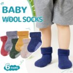 6 Pairs Baby Boy Girl Non Slip Socks Child Toddler Winter Thick Soft Wool Kids Warm Socks with Grips - Image 4