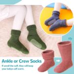 6 Pairs Baby Boy Girl Non Slip Socks Child Toddler Winter Thick Soft Wool Kids Warm Socks with Grips - Image 5