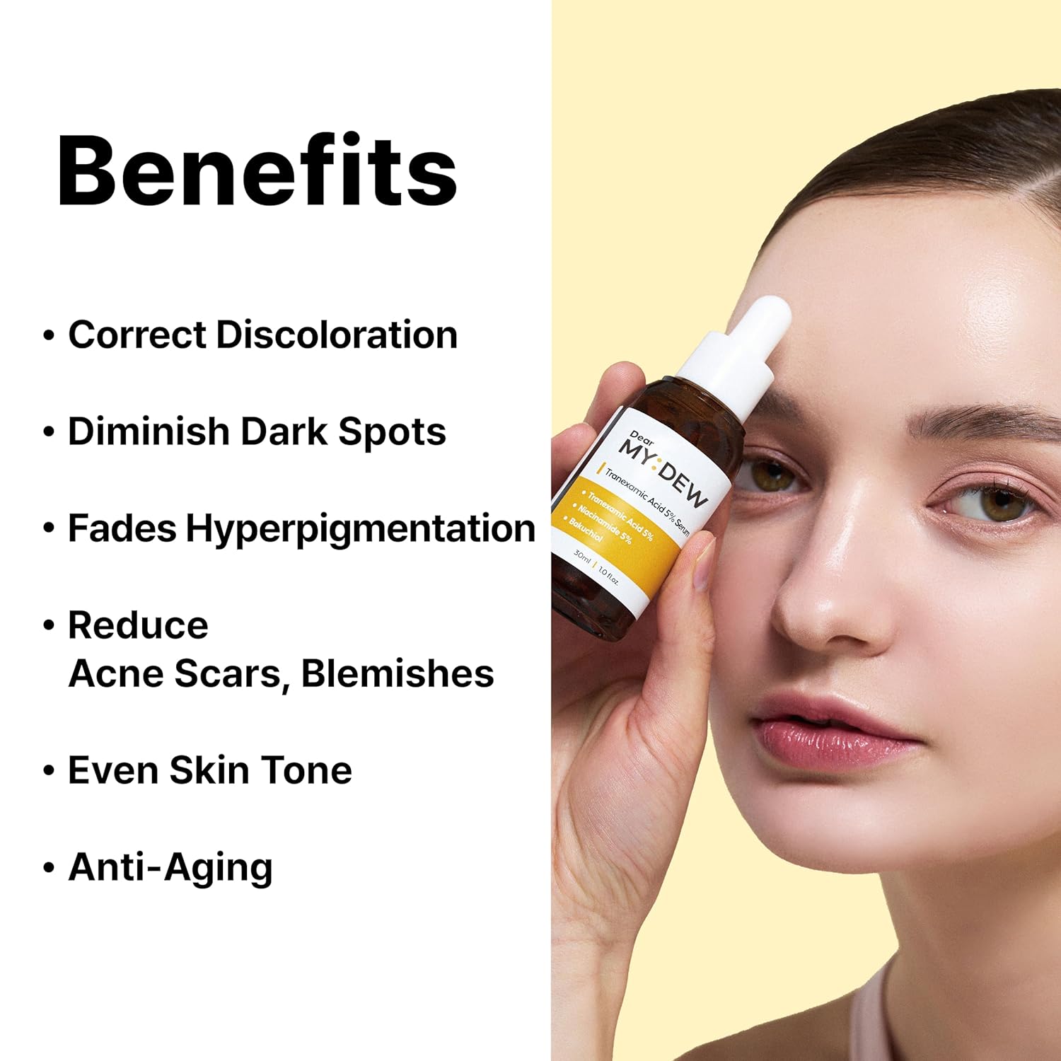 5% Tranexamic Acid Serum with 5% Niacinamide, Bakuchiol, Dark Spot Correcting Serum, Fade Discoloration, Hyperpigmentation, Acne Scars, Sun Spots, Blemish Remover, Korean Skincare,1Fl Oz - Image 4