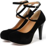 Mostrin Fashion Vintage Womens Small Bowtie Platform Pumps Ladies Sexy High Heeled Shoes - Image 7