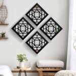 2 PCS Square Wall Mirror,Rustic Farmhouse Wall Mirrors,12 inch Small Mirror Art (style1 Black) - Image 7