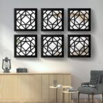 2 PCS Square Wall Mirror,Rustic Farmhouse Wall Mirrors,12 inch Small Mirror Art (style1 Black) - Image 8