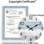 Wall Clock Silent Non-Ticking Wooden Clocks Battery Operated 8 Inch Small Country Retro Rustic and Beach Style Decorative for Kitchen, Home, Bathroom, Bedroom (Blue) - Image 7