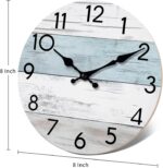 Wall Clock Silent Non-Ticking Wooden Clocks Battery Operated 8 Inch Small Country Retro Rustic and Beach Style Decorative for Kitchen, Home, Bathroom, Bedroom (Blue) - Image 9
