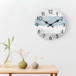 Wall Clock Silent Non-Ticking Wooden Clocks Battery Operated 8 Inch Small Country Retro Rustic and Beach Style Decorative for Kitchen, Home, Bathroom, Bedroom (Blue) - Image 10