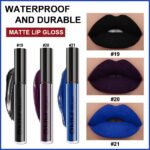 AMY'S DIARY 3Pcs Matte Liquid Lipstick Sets, Blue Dark Black Purple Matte Lipstick Lip Stain Long Lasting 24 Waterproof Lip Gloss Gift Set for Women Lippies (07) - Image 3