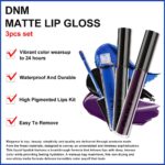 AMY'S DIARY 3Pcs Matte Liquid Lipstick Sets, Blue Dark Black Purple Matte Lipstick Lip Stain Long Lasting 24 Waterproof Lip Gloss Gift Set for Women Lippies (07) - Image 5
