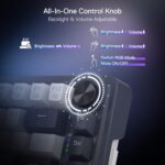 Redragon K673 PRO 75% Wireless Gasket RGB Gaming Keyboard, 3-Modes 81 Keys Compact Mechanical Keyboard Hot-Swap Socket, Dedicated Knob Control and Sound Absorbing Pads, Linear Red Switch - Image 7