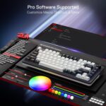Redragon K673 PRO 75% Wireless Gasket RGB Gaming Keyboard, 3-Modes 81 Keys Compact Mechanical Keyboard Hot-Swap Socket, Dedicated Knob Control and Sound Absorbing Pads, Linear Red Switch - Image 8