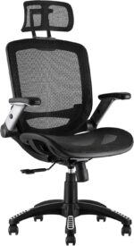 GABRYLLY Ergonomic Office Chair, High Back Home Desk Chair with Headrest, Flip-Up Arms, 90-120° Tilt Lock and Wide Cushion, Big and Tall Mesh Chairs for Man Woman, Black Task Chair - Image 10