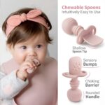 SAMiGO Silicone Baby Feeding Set, Baby Led Weaning Supplies, Suction Bowl Plate Bib Cup Self Feeding Spoons, Solid Food Eating Essentials, First Stage Utensils, 6+ Months - Image 5