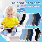 Tphon Toddler Socks, Baby Non Slip Socks for Boys Girls 12 Pairs Kids Infants Children Sock 6M-10Years - Image 7