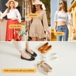 Eydram Ballet Flats Shoes for Women PU Leather Dress Shoes Square Toe Black White Flats for Women Dressy Comfortable for Walking Office Party - Image 6