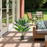 Der Rose 28" Tall Bird of Paradise Artificial Plants Tropical Fake Potted Banana Tree Faux Plants Indoor and Outdoor for Home Office Living Room Porch Balcony Decor - Image 3