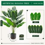 Der Rose 28" Tall Bird of Paradise Artificial Plants Tropical Fake Potted Banana Tree Faux Plants Indoor and Outdoor for Home Office Living Room Porch Balcony Decor - Image 4