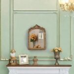 Small Gold Vintage Wall & Tabletop Mirror, 10' x 7', Art Deco Style, Antique Gold Resin Frame - Image 4