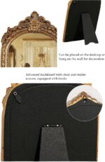 Small Gold Vintage Wall & Tabletop Mirror, 10' x 7', Art Deco Style, Antique Gold Resin Frame - Image 8