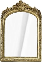 Small Gold Vintage Wall & Tabletop Mirror, 10' x 7', Art Deco Style, Antique Gold Resin Frame - Image 9