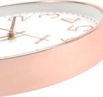 Foxtop Modern Wall Clock 12 Inch Non-Ticking Silent Battery Operated Round Quartz Rose Gold Wall Clock for Office Bedroom Living Room Kitchen Home School Decor - Image 5