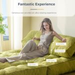 MAXYOYO Folding Sofa Bed, Convertible Sleeper Chair with Pilow Foldable Matress with Back Support, Portable Fold Out Chair Bed for Living Room Bedroom, Green Double - Image 8