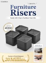 Bed Risers Furniture Risers Heavy-Duty Rectangular Adjustable Block Lift to 3 inches and 4.3 inches Desk, Sofa, Chair Legs, Refrigerator, Washing Machine Support up to 4000 pounds - Image 3