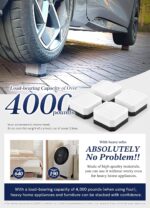 Bed Risers Furniture Risers Heavy-Duty Rectangular Adjustable Block Lift to 3 inches and 4.3 inches Desk, Sofa, Chair Legs, Refrigerator, Washing Machine Support up to 4000 pounds - Image 6