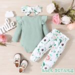 GDTOGRT Baby Girl Clothes Newborn Infant Outfits Ruffle Romper+ Floral Pants + Cute Headband Sets for Girls - Image 4