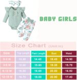 GDTOGRT Baby Girl Clothes Newborn Infant Outfits Ruffle Romper+ Floral Pants + Cute Headband Sets for Girls - Image 7