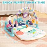 Baby Gym With Kick and Play Piano, Activity Mat for Tummy Time With 5 Infant Learning Sensory, Music and Lights for Newborn Boy or Girl (Green) - Image 3