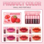 AWCCXMYM 6 Colors Lip Tint Stain Mini Liquid Lip Stain Long Lasting Waterproof Lip Gloss Set Non-sticky Red Lipstick with Lip Color Makeup - Image 6