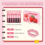 AWCCXMYM 6 Colors Lip Tint Stain Mini Liquid Lip Stain Long Lasting Waterproof Lip Gloss Set Non-sticky Red Lipstick with Lip Color Makeup - Image 7