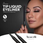 Araceli Beauty Liquid Eyeliner - Water Resistant Long-Lasting Eyeliner Pen - Precision Liquid Eye Liner with Smudge-Proof Formula - Easy Glide & Quick Dry - Perfect for Cat Eye & Winged Looks - Black - Image 3