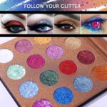 UCANBE Pro Glitter Eyeshadow Palette - Professional 16 Colors - Chunky & Fine Pressed Glitter Eye Shadow Powder Makeup Pallet Highly Pigmented Ultra Shimmer for Face Body - Image 3