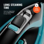 PurSteam SteamTech Elite 1750W Steam Iron, Digital Temp Control & LED Display, Ceramic Soleplate, Adjustable Steam, Self-Clean, Anti-Calc, Anti-Drip, Auto Shut-Off - Image 7