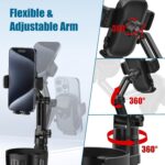 Phone Holders for Your Car Cupholder, 2 in 1 Cell Phone Holder Mount with Cup Holder Expandable Base, 360 Degree Rotating Neck, Fits All 4-7" Smartphones and Most Bottles, 1 Pack - Image 6