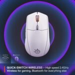 SteelSeries Rival 3 Wireless Gen 2 Gaming Mouse — 2.4GHz and Bluetooth — 18000 DPI TrueMove Air Optical Sensor — 60 Million Click Durability — Light-Weight — 100% PTFE Feet — White - Image 4