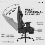 Homall Gaming Chairs, Computer Chair with Footrest and Massage Lumbar Support, Height Adjustable Game Chair with Headrest and Swivel Seat (Black) - Image 7
