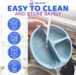 Baby Led Weaning Supplies | 10 Piece Silicone Baby Feeding Set | Baby Toddler Bib Cup Divided Plate and Bowl Self Feeding Spoons Dish Set | Baby Utensils | Toddler Feeding Supplies (Sky) - Image 10