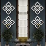 2 Pack Silver Mirrored Square Wall-Mounted Mirrors Modern Glam Accent Decor for Home - Image 4