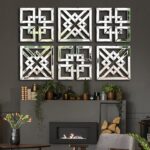 2 Pack Silver Mirrored Square Wall-Mounted Mirrors Modern Glam Accent Decor for Home - Image 6