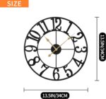 LEIKE Large Wall Clocks,Silent,Non Ticking,Battery Operated Small Vintage Round Modern Metal Wall Clock for Living Room, Bedroom,Kitchen,Farmhouse,Office Decor-13.5 Inch(Black-Arabic Number) - Image 4
