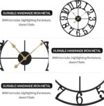 LEIKE Large Wall Clocks,Silent,Non Ticking,Battery Operated Small Vintage Round Modern Metal Wall Clock for Living Room, Bedroom,Kitchen,Farmhouse,Office Decor-13.5 Inch(Black-Arabic Number) - Image 5