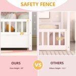 Bellemave Kids Montessori Bed Twin Size, Twin Floor Bed with High Fence, House Beds for Kids, Girls, Boys, Wood Montessori Floor Beds Without Slats(White Twin) - Image 6