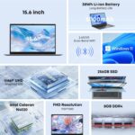 CHUWI Laptop Computer 15.6'', 256GB SSD 8GB DDR4, Windows 11 Business Laptop with Intel Celeron CPU, 2K FHD Display, TF Card, WiFi, Bluetooth, HDMI, Type-C, 38Wh Battery, Grey (Herobook Plus) - Image 3