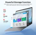 CHUWI Laptop Computer 15.6'', 256GB SSD 8GB DDR4, Windows 11 Business Laptop with Intel Celeron CPU, 2K FHD Display, TF Card, WiFi, Bluetooth, HDMI, Type-C, 38Wh Battery, Grey (Herobook Plus) - Image 5